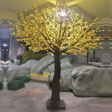 Faux Yellow Peach Flower Hotel Decoratieboom